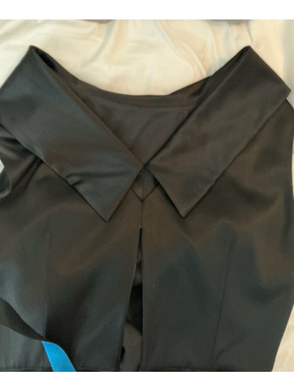 NWOT Adrianna Papell Black Satin Rhinestone Belt Sheath Dress Size 8 - Picture 9 of 14